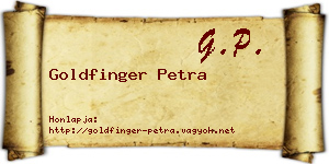 Goldfinger Petra névjegykártya